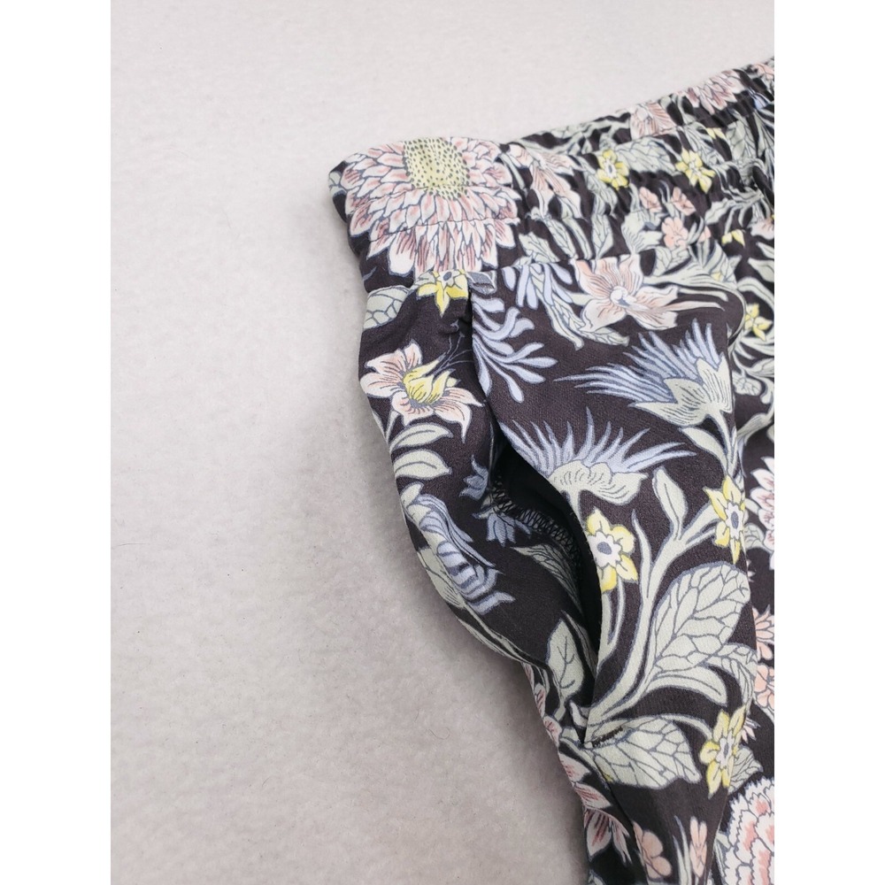 Loft Pants Women Medium Floral Crop Relaxed Wide Leg BOHO Y2K Lightweight Lounge - Picture 4 of 13